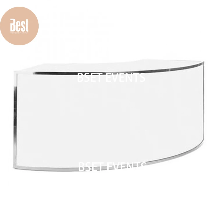 Modern High Top Nightclub Party Cocktail Pub Counter White Acrylic Portable Folding Circle Curved Bar Tables