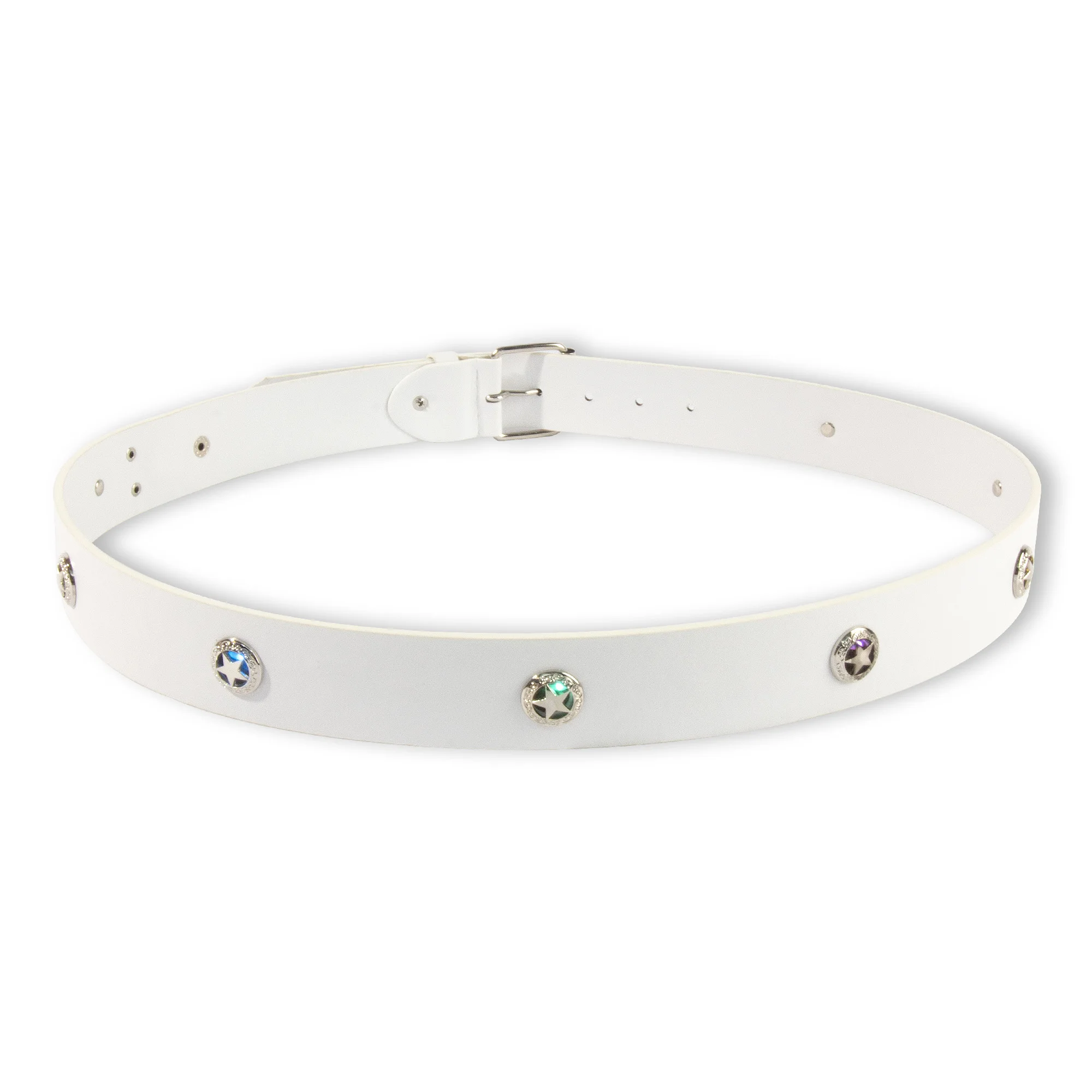 Trendy Hip Hop Cool Punk style Western Pants Belt Mens Metal Star Studded LED Leather Belt