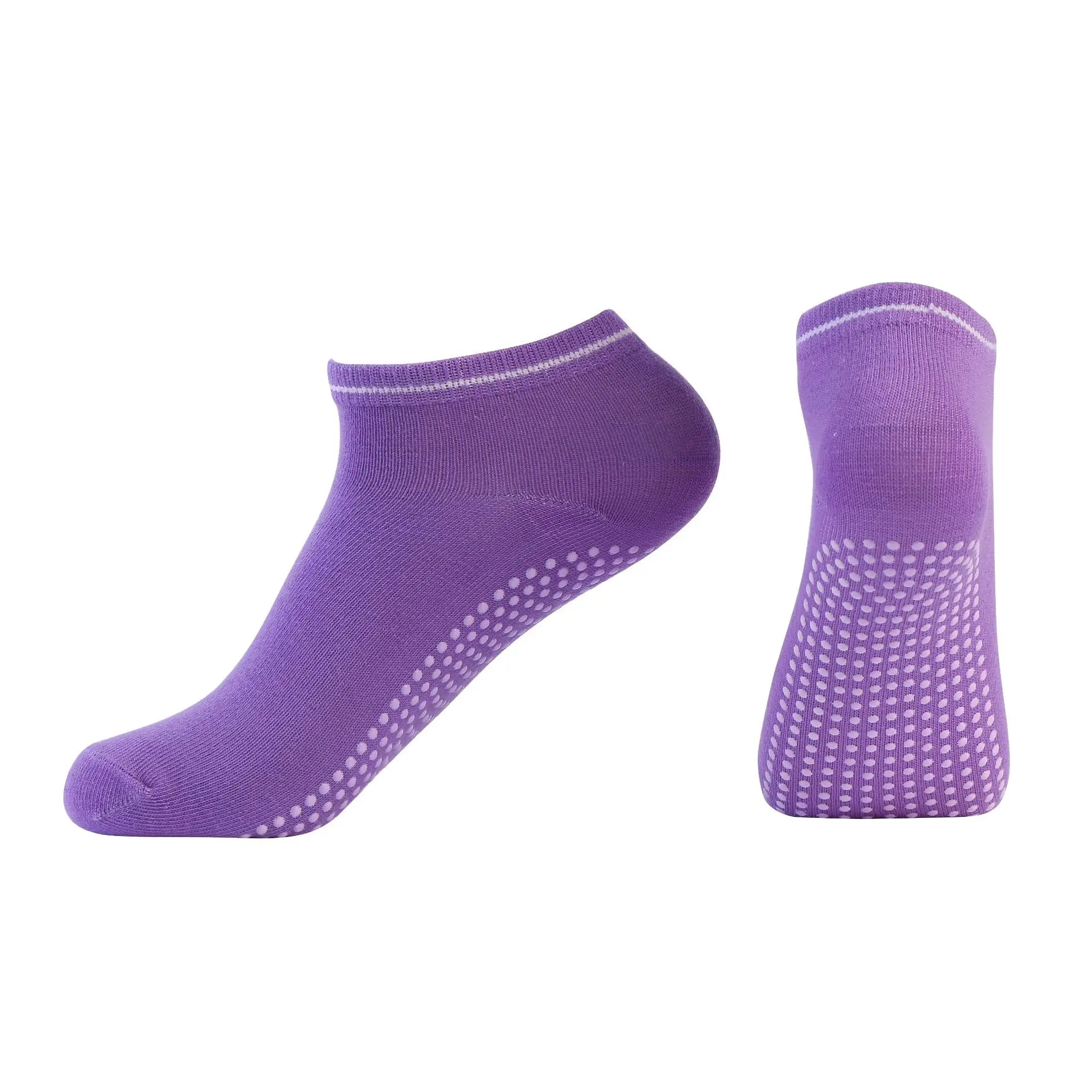 Wholesale Solid Color Grip Ankle Socks yoga pilates socks grip non slip gel bottom Anti Slip Yoga design grip socks