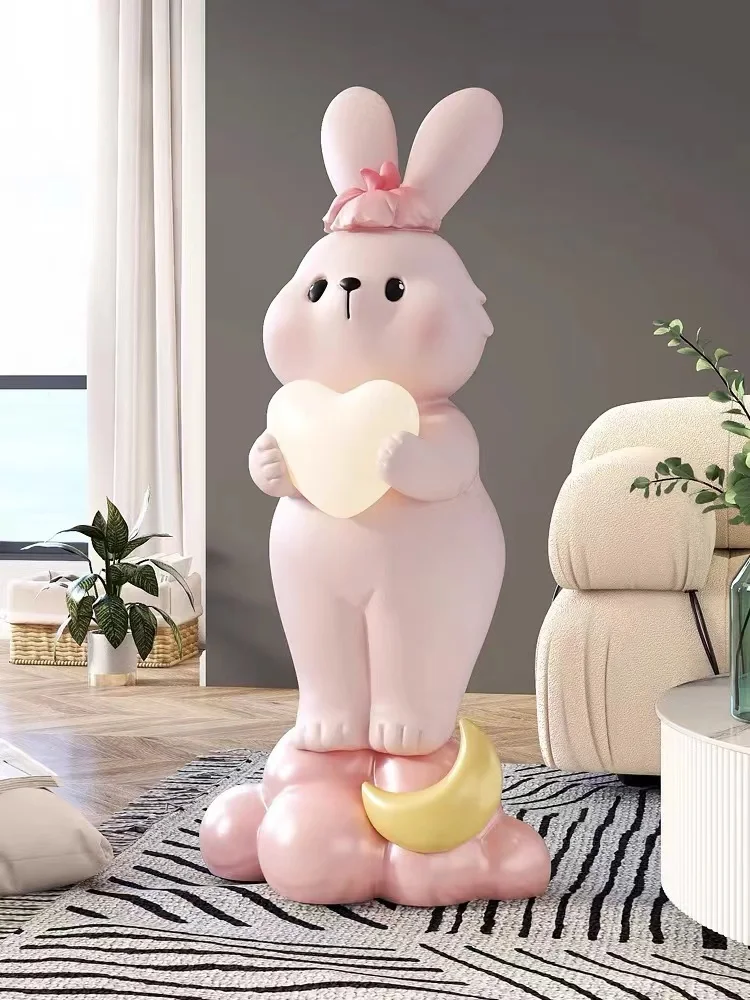 Love Rabbit pink hotel house living room ornament family indoor child room decoration