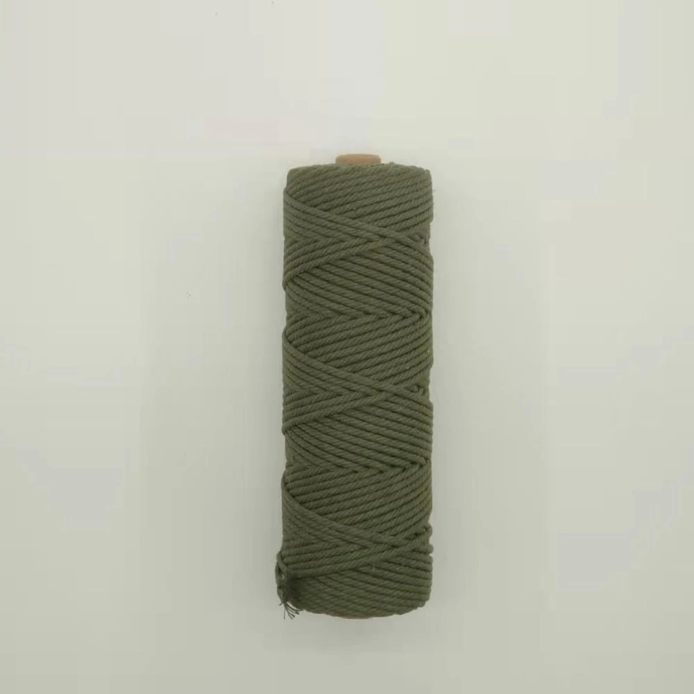Army Green cotton braided rope basket recycled cotton braided rope solid braided cotton rope