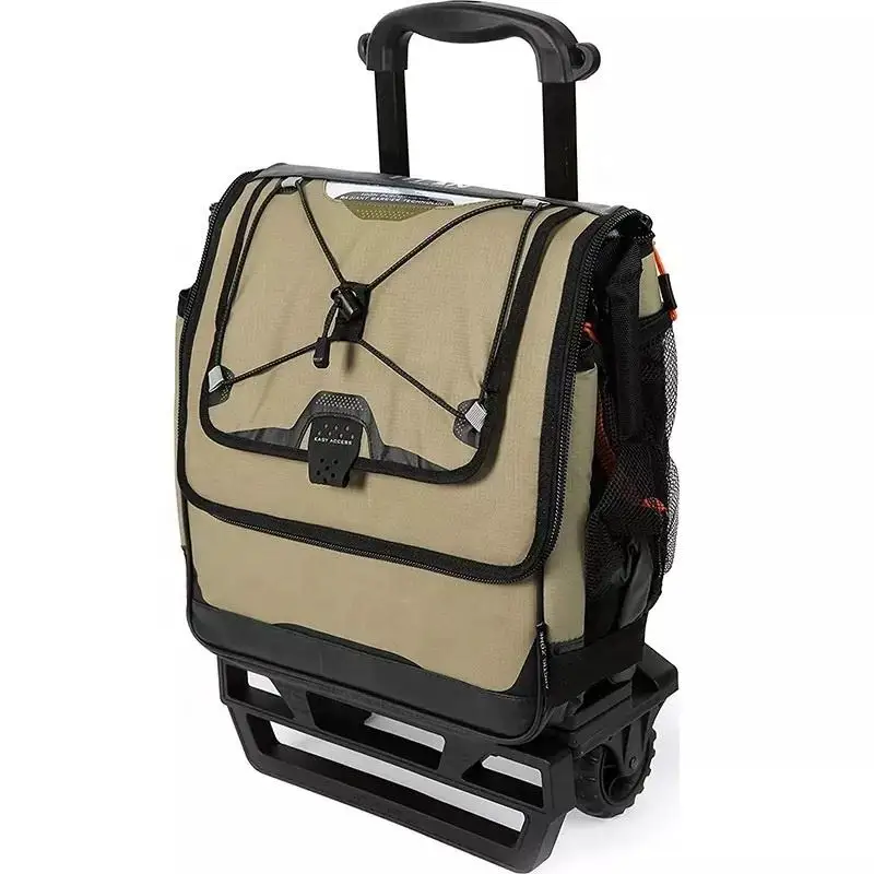 Custom Foldable foldable grocery shopping bag with wheels Insulated cooler trolley bag