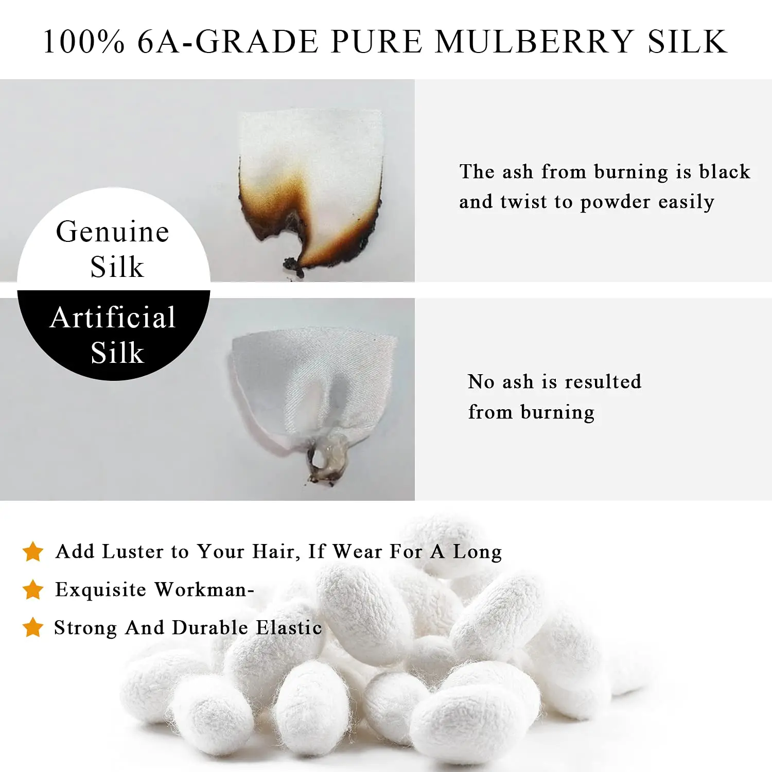 Custom Logo and Package Elastic Hair Bands For Ponytail Holder 100% Silk Scrunchy Hair Set with Packages Box