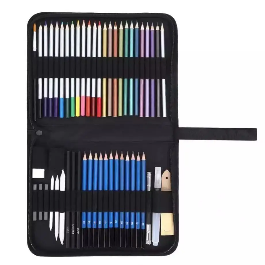 51PCS Drawing & Art Supplies Kit, Colored Sketching Pencils for Artists Kids Adults Teens, Professional Art Pencil Set with Case