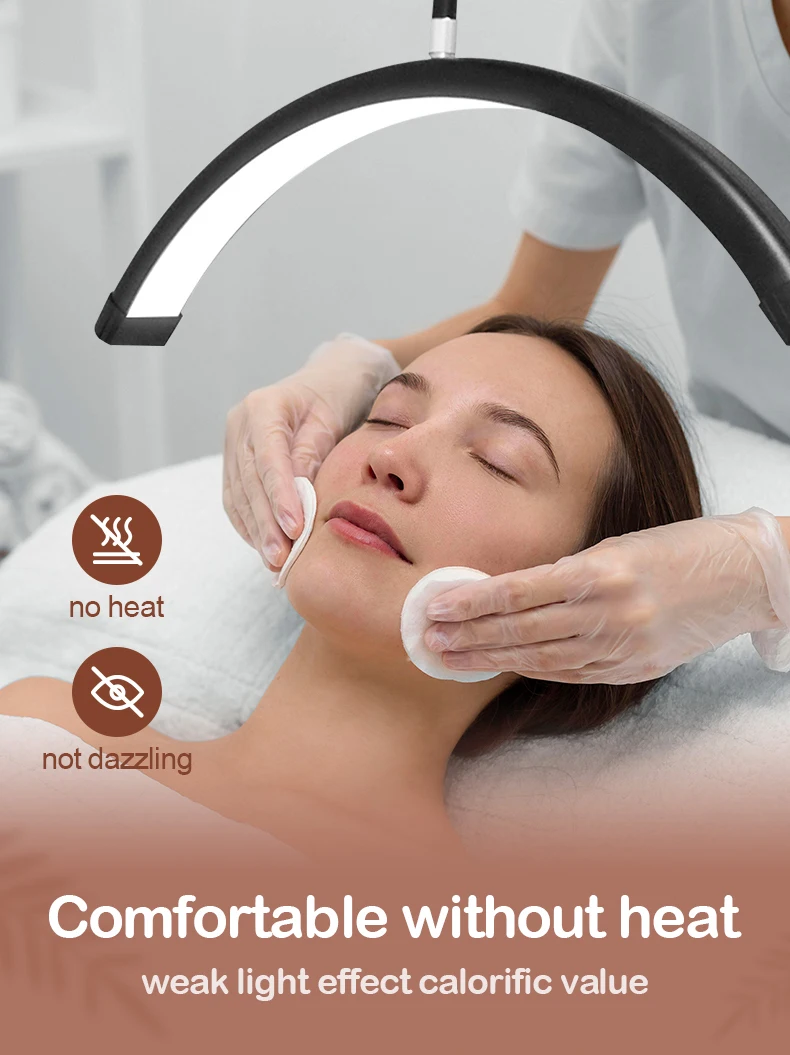 28 inch Custom Logo with Diamond Arc Floor Lamp Lash Light Half Moon Light Lamp For Lashes Eyebrow Tattoo Photography Ring Light