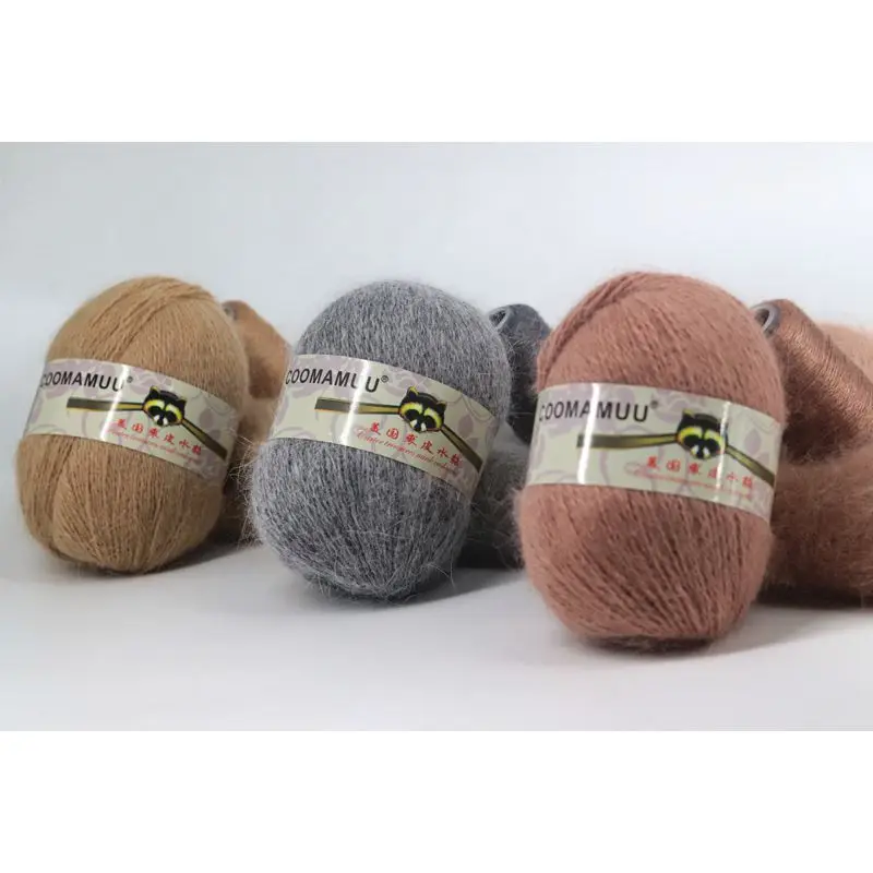 Mink Down Yarn Factory Wholesale 93 Colors long hair Yarns with thread for hand knitting yarns 14s/2