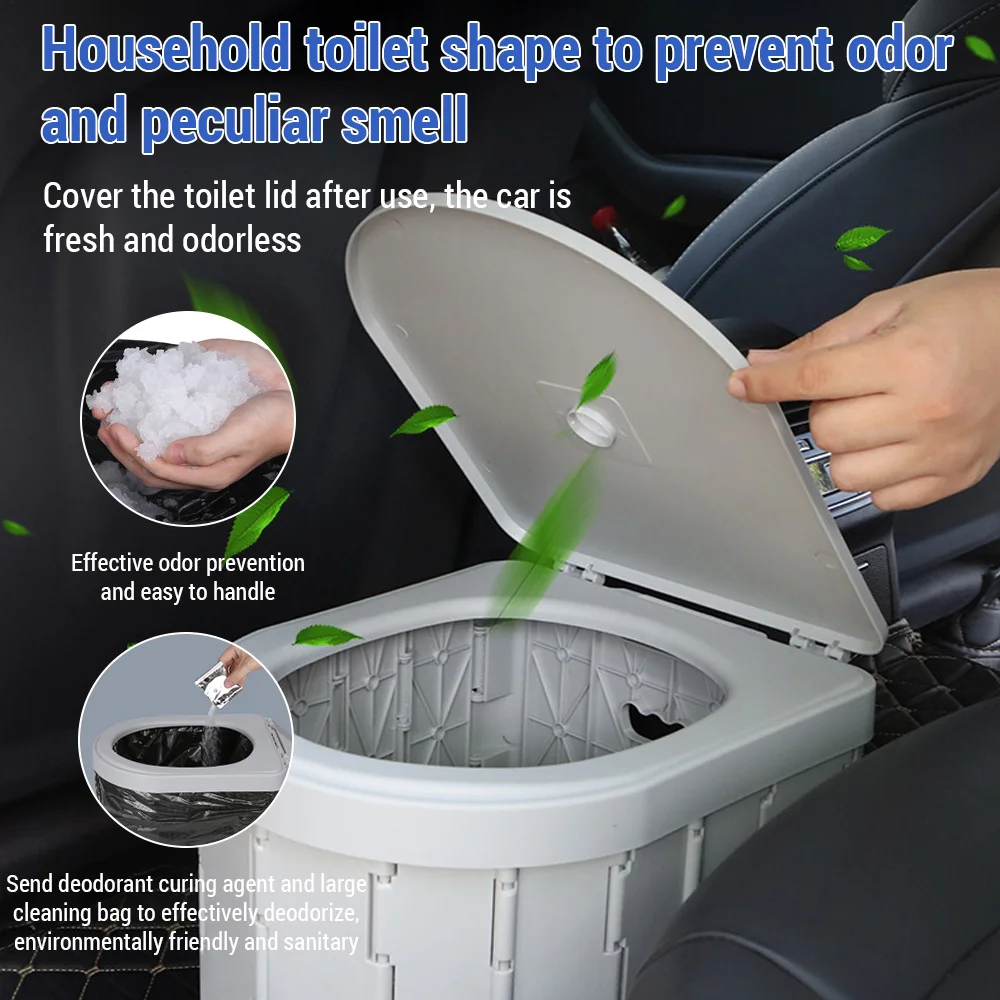 Portable Toilet for Camping Convenient Car-mounted Folding Travel Outdoor Potty Odor-proof and Non-slip