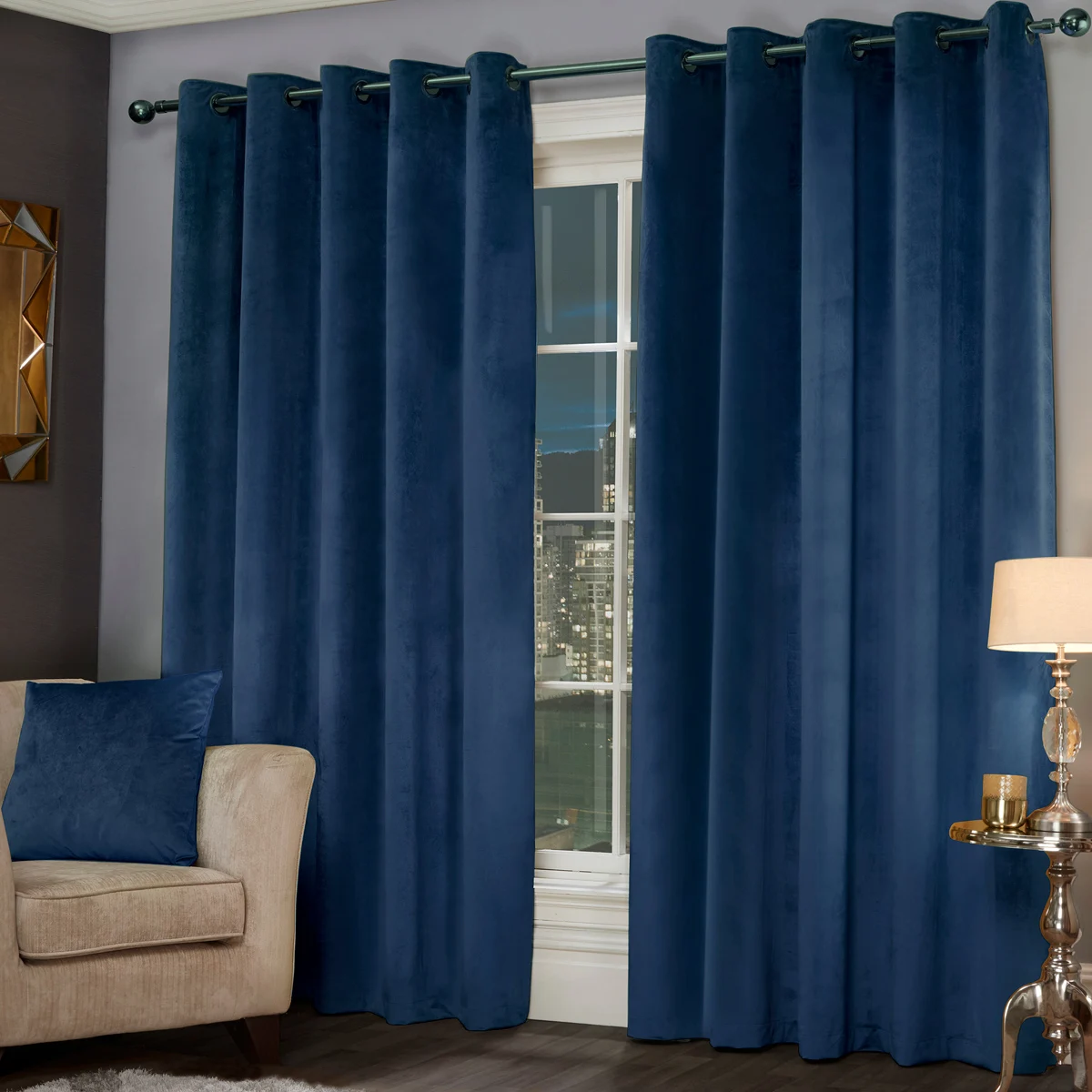 Luxury Curtain Blackout Hotel Living Room Blackout Curtain 2 Panel Ready Made Thick Velvet Blackout Curtains in Guangzhou
