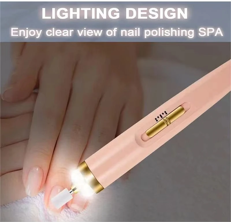 New Professional Nail Drill Machine 5 in 1 Led Light Nail Care Kit USB Rechargeable Portable Nail Drill Pen For Manicure Salon
