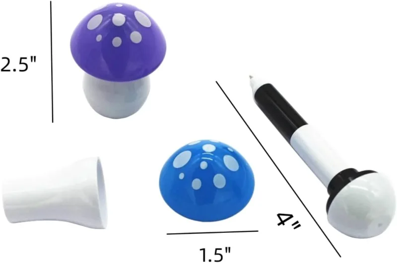 30pcs Mushroom Ballpoint Pen Cute Cartoon Retractable Ball Pen for Kids (Random Color)