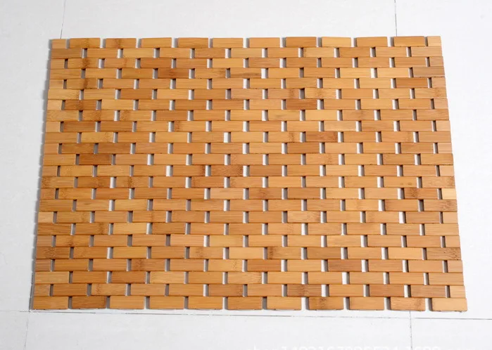 Натуральный не скользящий Тиковый Бамбуковый Коврик для ванны 50x70 см защита душа безопасная бамбуковая