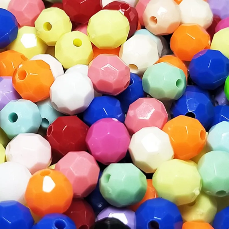 8mm 10mm Bracelet Making  500g Bag Making Crystal  Solid Color Beads Jewelry Materials Acrylic Beads