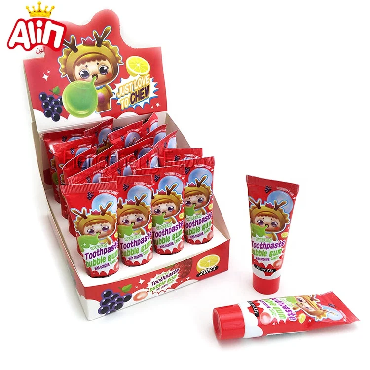 novelty gag toys liquid candy  Customizable packaging of cute cartoon toothpaste bubble gum