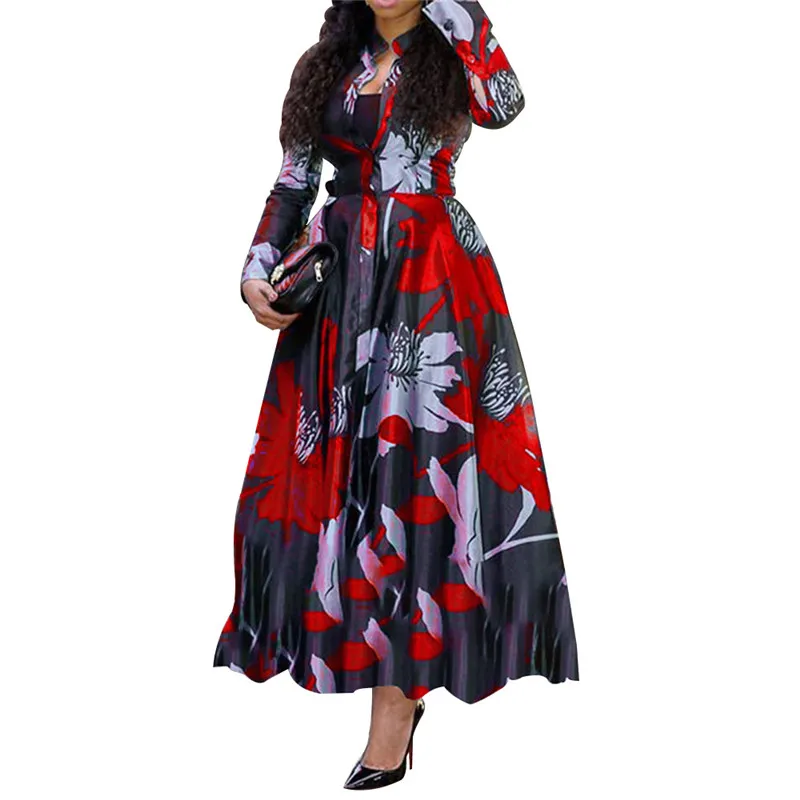 
2020 new spring autumn ladies dress cross border hot sale style A line evening party long dress 