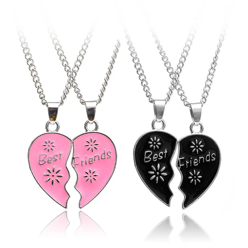 Factory Wholesale Jewelry Best Friend Broken Heart Pendant Best Friend Best Friend Heart Fashion Necklace