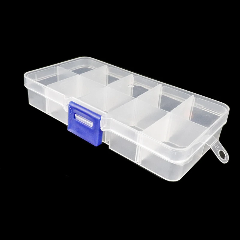 Buttons Eyelets Storage Adjustable Plastic 10/15 Compartment Storage Box Jewelry Earring Bin Case Container Boxes