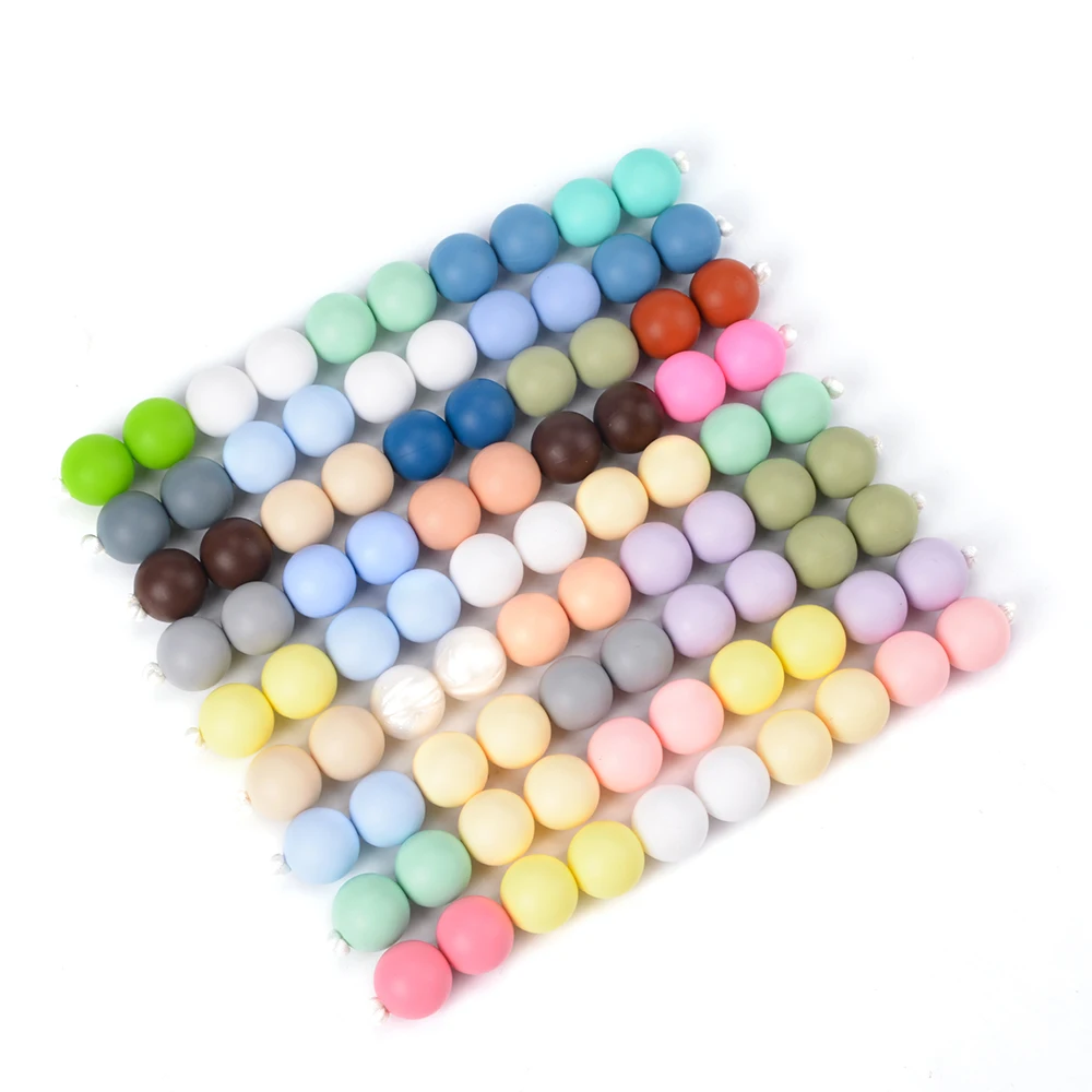Wholesale BPA Free Custom Silicone Beads Soft Food Grade Silicone Baby Teething luminous Beads Glow in the Dark DIY Keychains