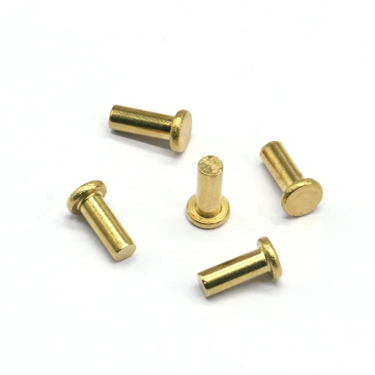Brass Rivets ISO Certified China Remaches Supplier Flat Head Solid Rivets for General Industry