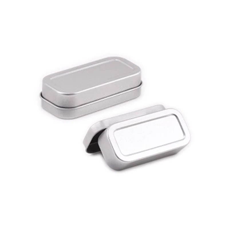 Metal Box Package Aluminum Rectangular Empty Tin Box Tinplate Candy Pill Cases Bins Jar Containers Small Organizer Storage Box