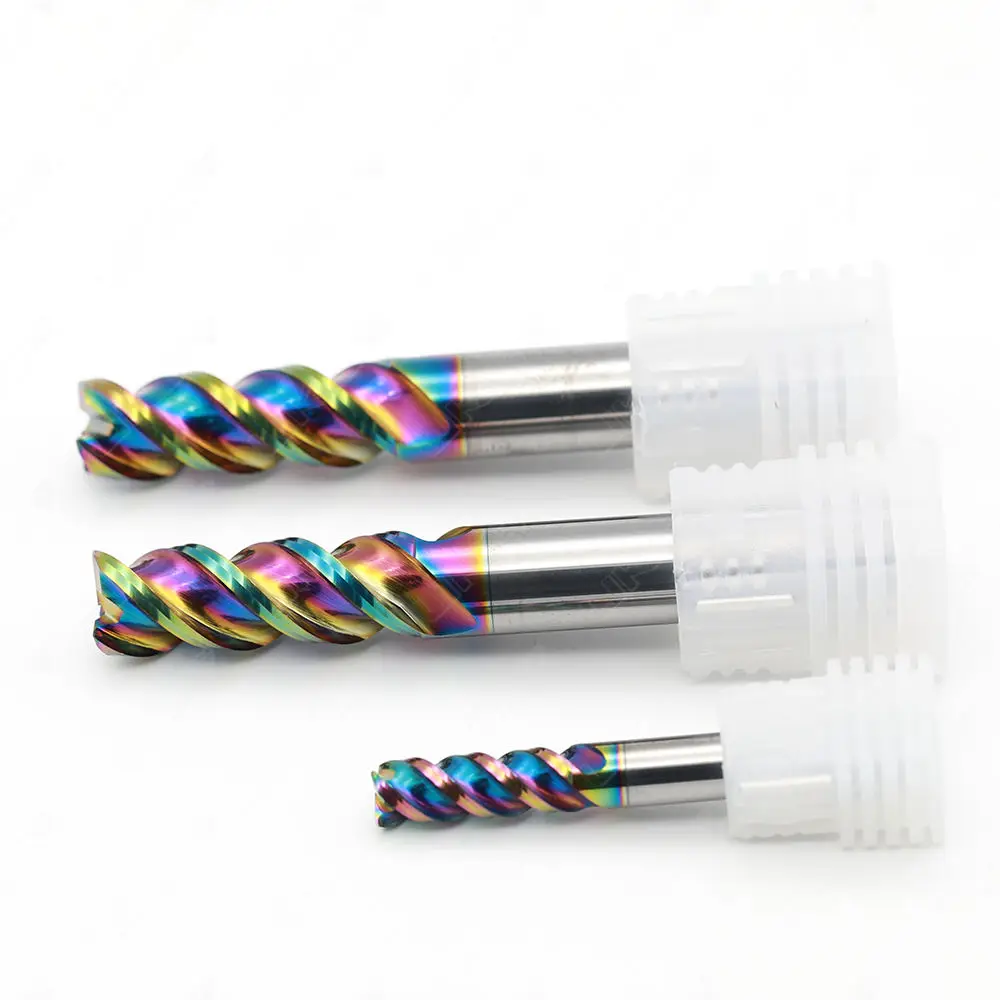DLC U-Type CNC Cutting Tools Corner Radius End Mill with 3 Flute for Machining Aluminum