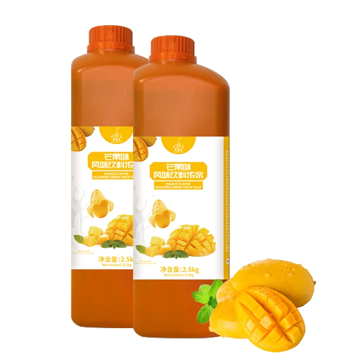 Rich aroma and Real taste 2.5kg mango flavor juice concentrated for coffee shop and bubble tea shop