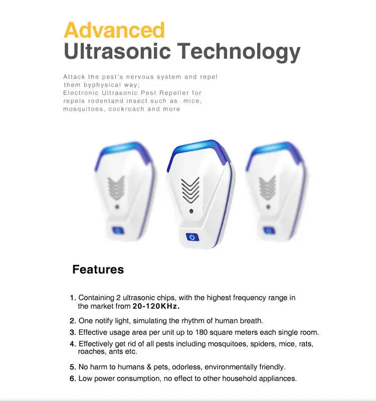 Made In China Dependable Quality Ultrasonic Repeller Variable Frequency Mosquito Repellent