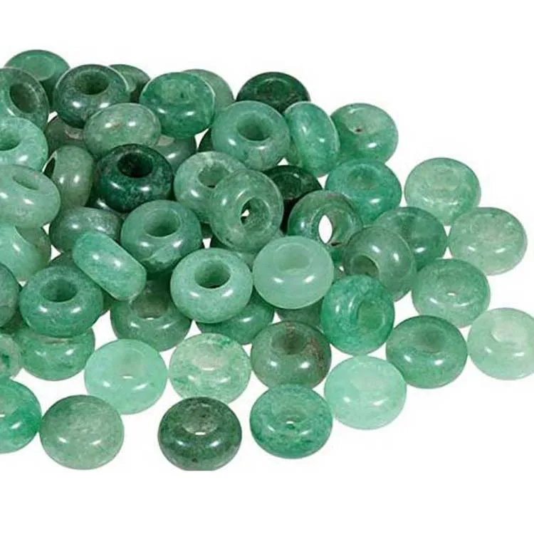 ML Natural Amethyst Gemstone Beads for Jewelry Making Rondelle Large Hole Loose Beads Pack of 10 Green Aventurine 8x14 mm
