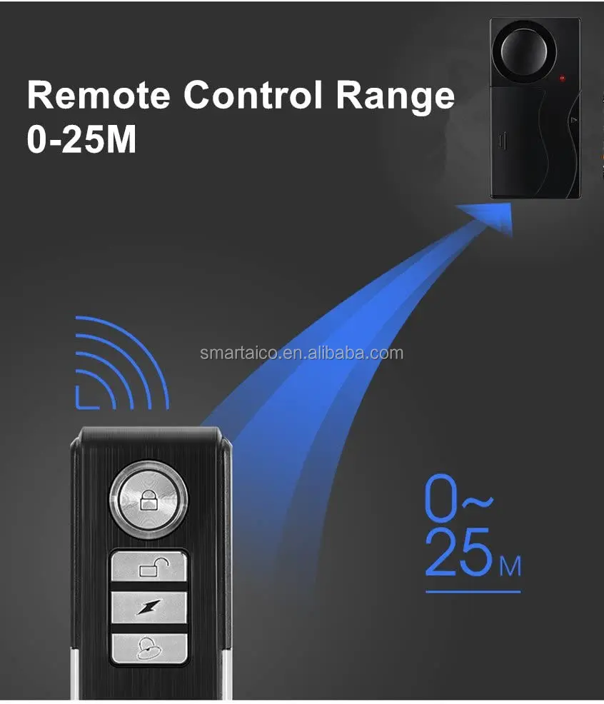 Wireless Anti-Theft Door Window Alarm Sensor Remote Control Door Window Magnetic Vibration Alarm