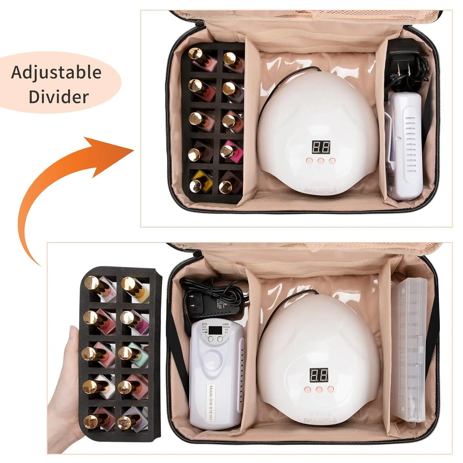 Waterproof Cosmetic Accessories Storage Bag Nail Tech Bottles Holder Bag Ethereal Nail Polish Organizer