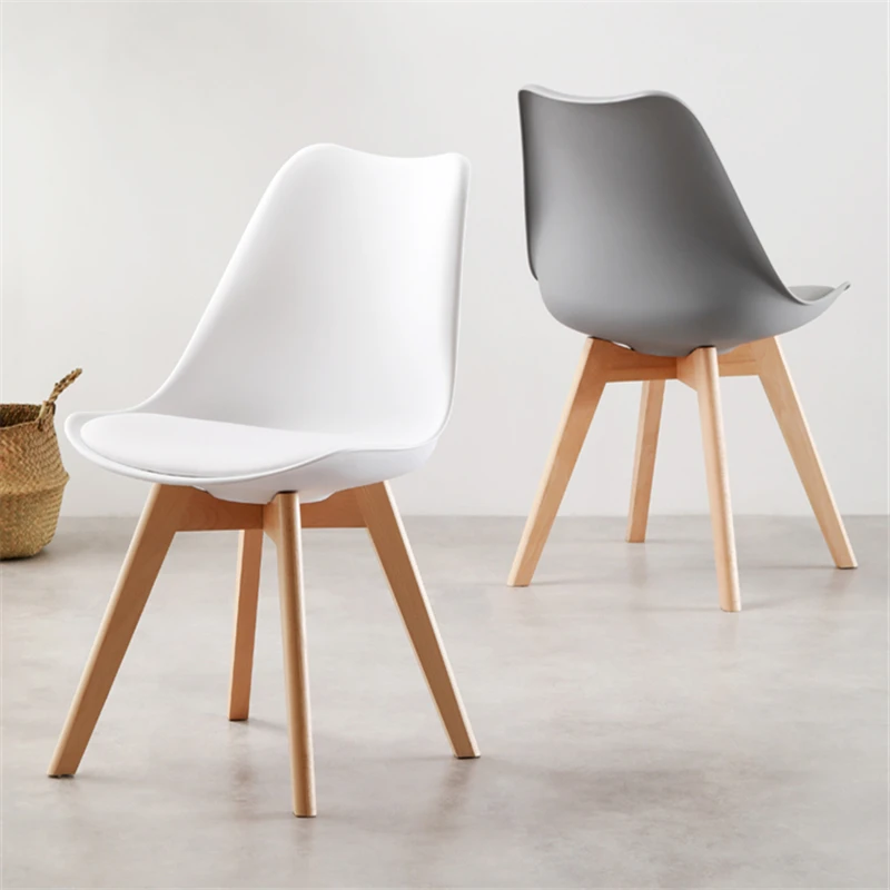 
Free Sample China Factory Cheap Dining Furniture Wholesale Modern Nordic Dining Chair With Wood Legs 