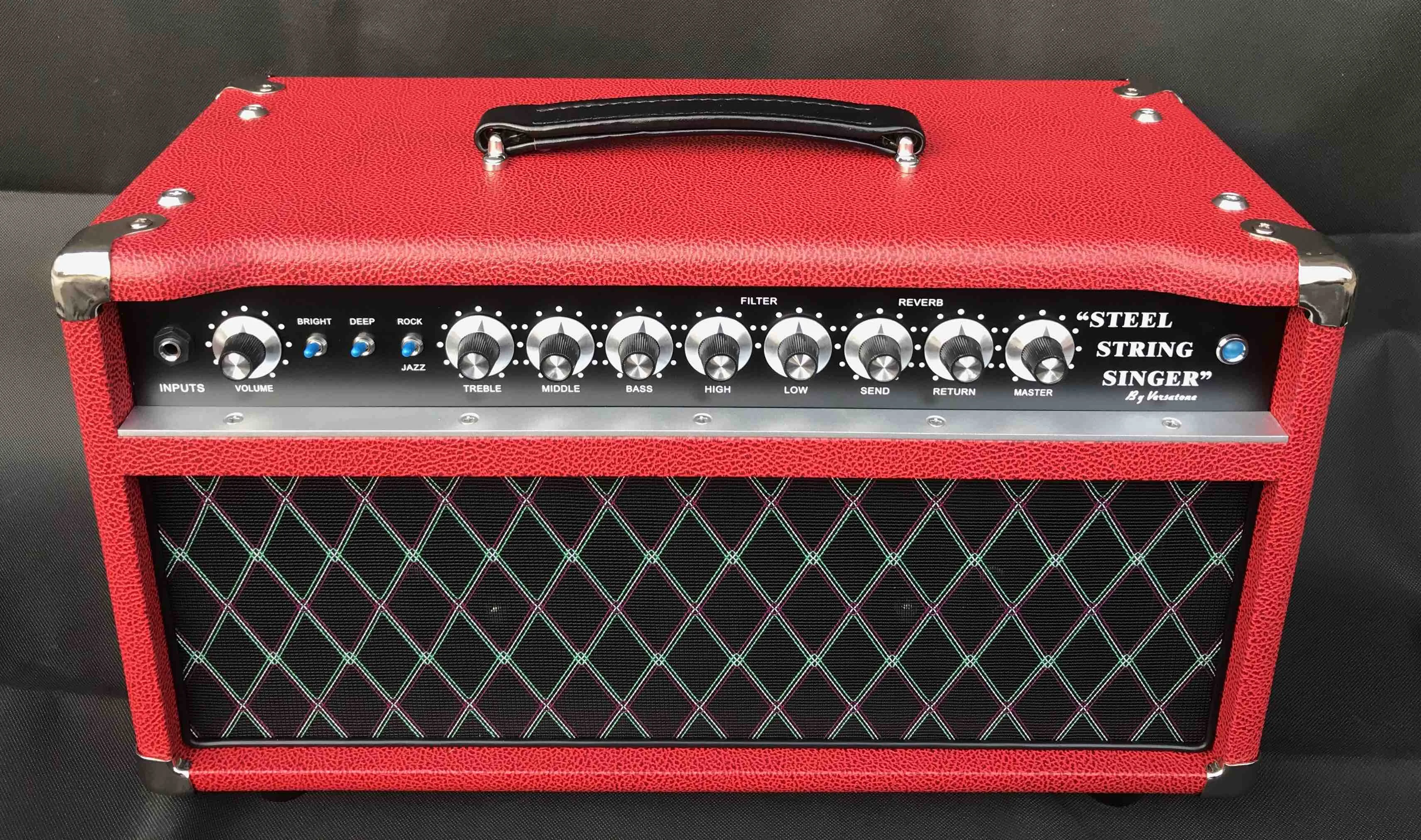 
Professional Tube Guitar AMP Head 100W Grand SSS100 Steel String Singer Valve Amplifier in Red 