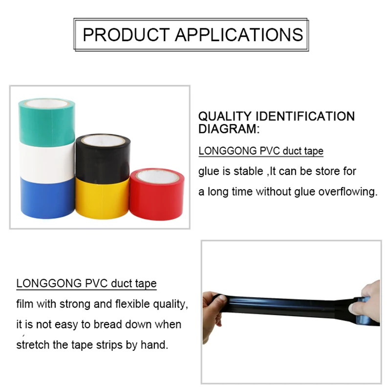 33m 50mm high-quality custom printed waterproof pvc pipe uv protection wrapping wrap cloth duct grey protection tape