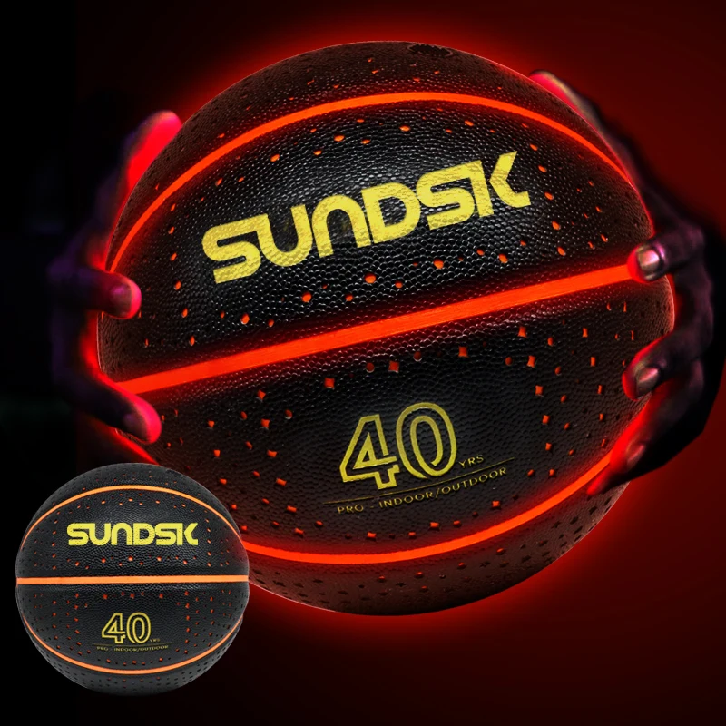 Size 3 5 6 7 led glowing light glow up glow in the dark basketball ball for Kids Age 8 Years Old and Up