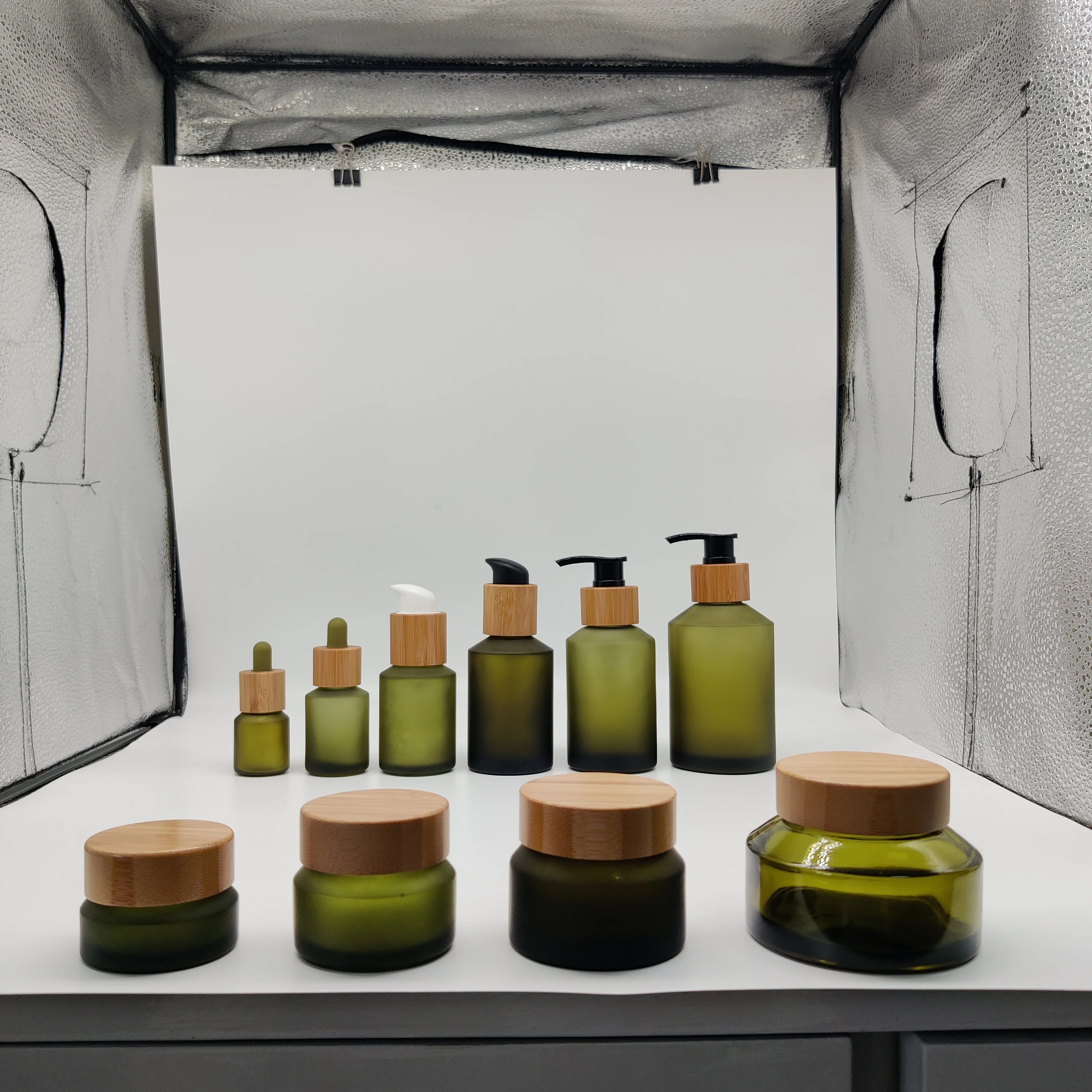 cosmetic container black glass jar black frosted glass bottle