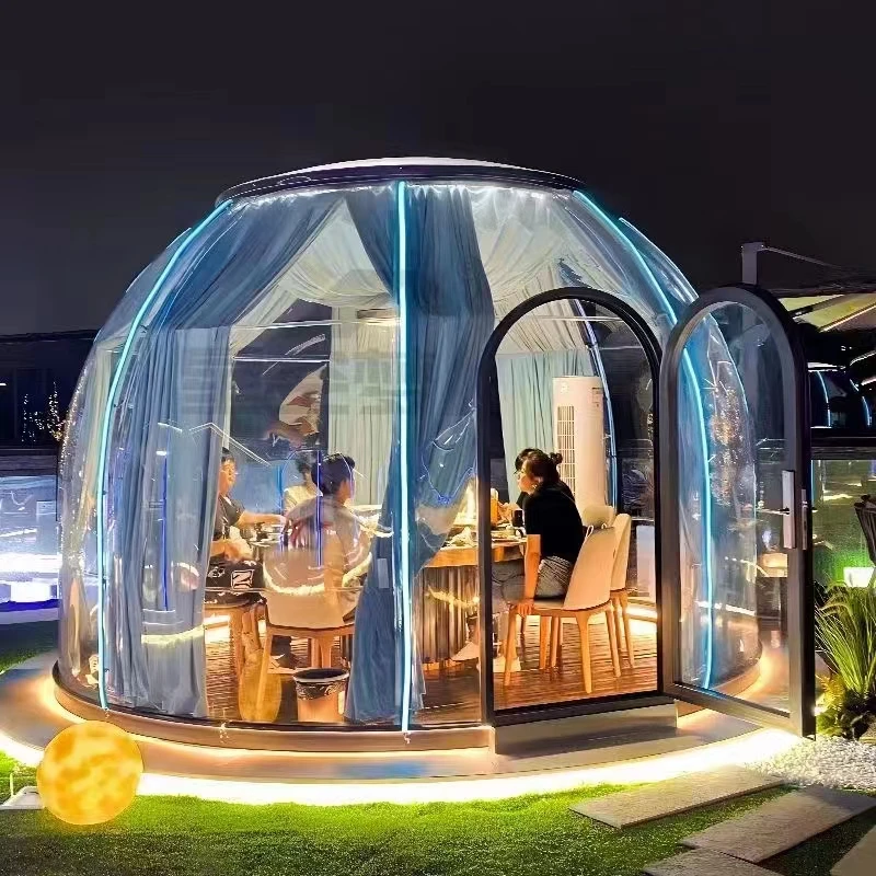 Transparent starry room prefabricated polycarbonate house luxury outside vacation camping room