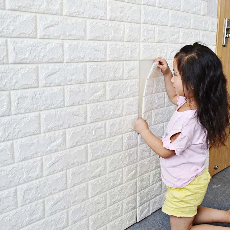 3D Foam Brick Self Adhesive Wall Sticker Waterproof Peel Stick Brick Wallpaper Renovation for living room DIY