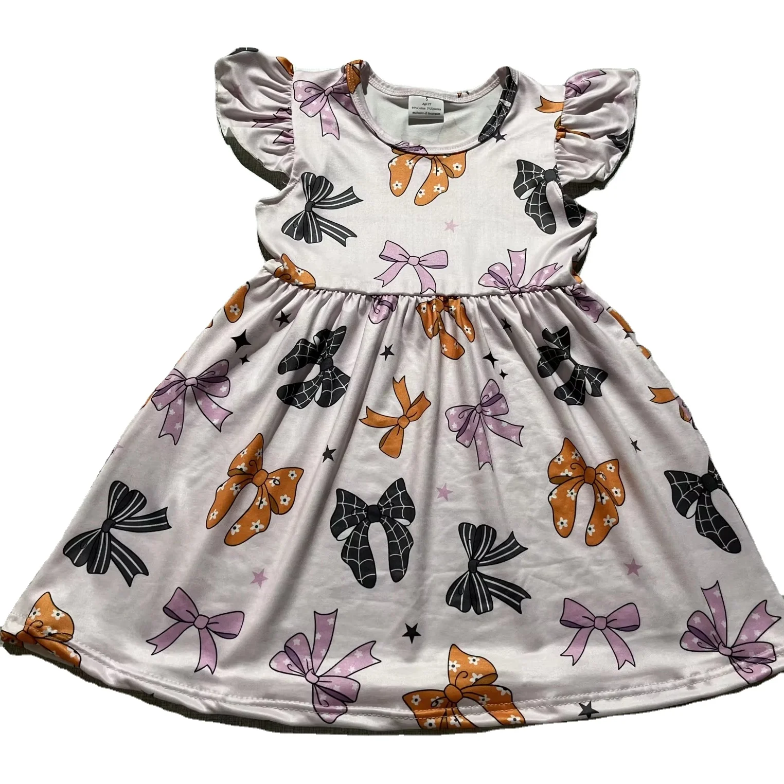 New customized Children Girls Dress Halloween kids casual  cotton short sleeve party dresses for 6 year old girl