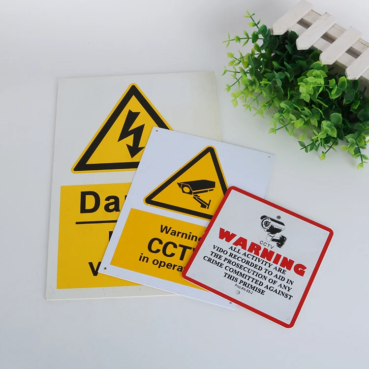 Custom  Plastic Safety Warning Yard Sign Board Pvc Warning Security Signpost For Outdoor