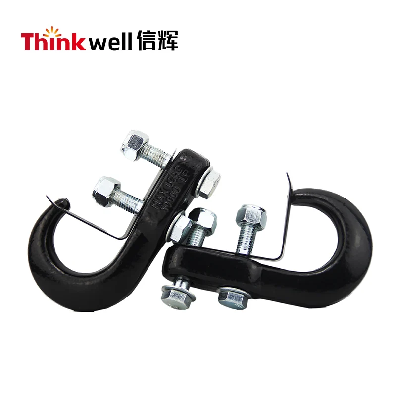 Универсальный кованый тягач для тягача, передний бампер с черным буксировочным крюком, грузовик для автомобиля