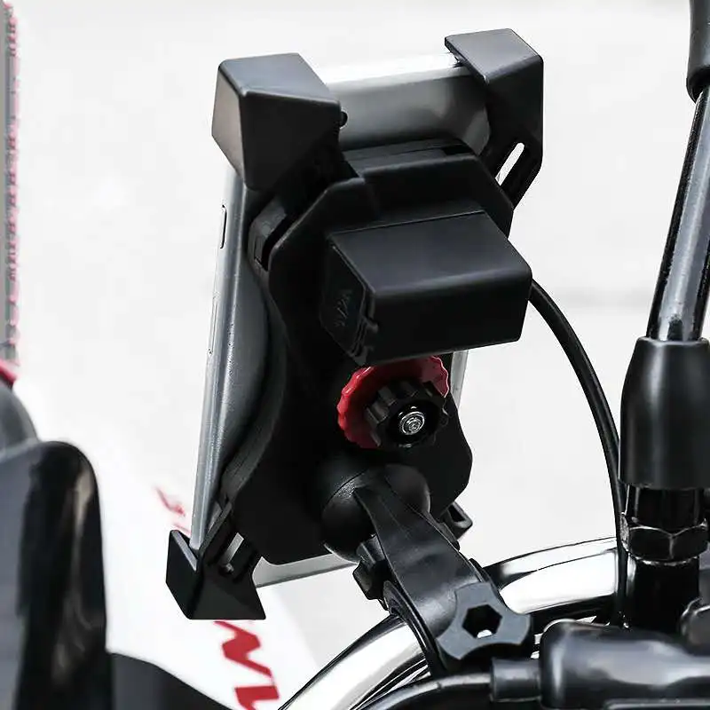 USB  Motorcycle Holder Phone Mount Easy Lock