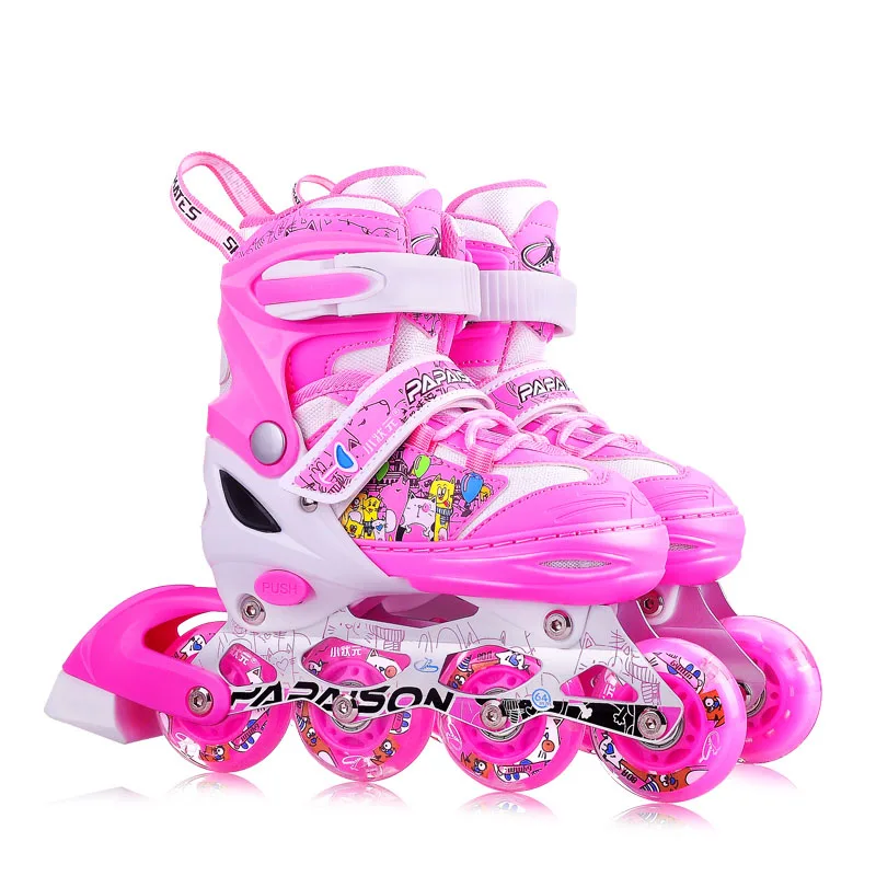 Wholesale 4 PU wheels flashing roller inline skate for kids