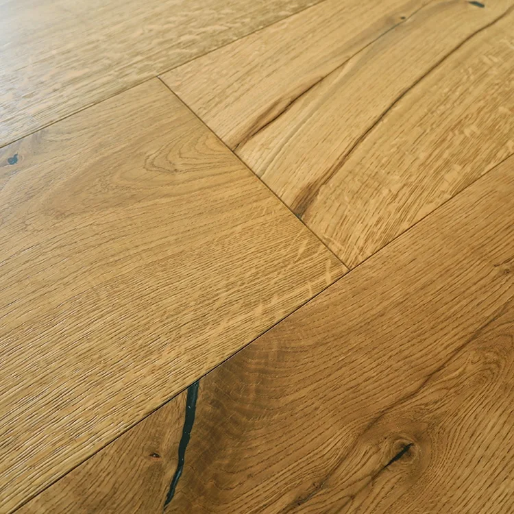 220*15/4 mm wide light smoked color French oak multi layer engineered timber wood floor for home and hotel
