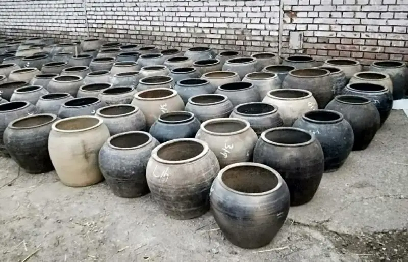 chinese antique pottery pots old original shanxi flower pots grey clay pots with ears