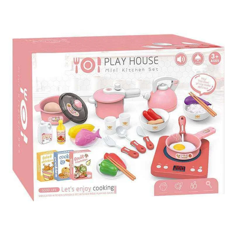 New Simulation Induction Cooker Home Appliance Kitchen Utensils Role Soft Plastic Play Wonder Electric Kitchen Play Set Toys