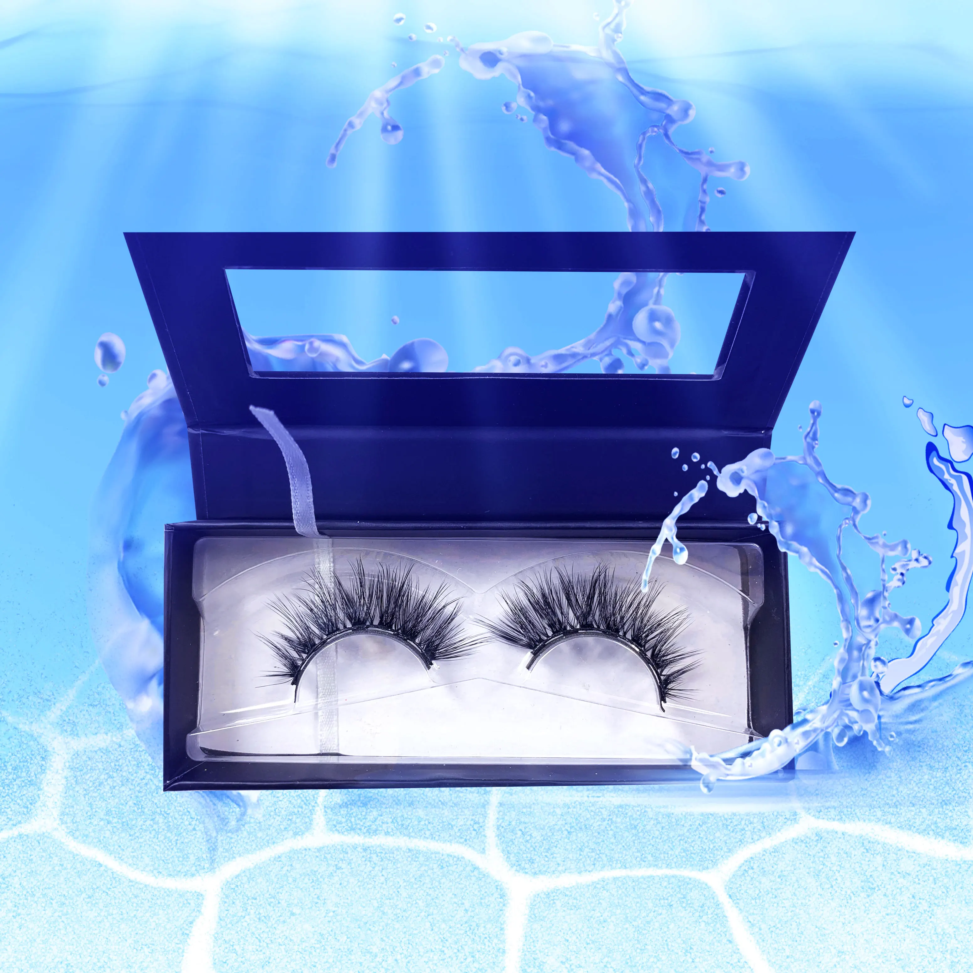 
Custom logo packaging box magnetic eyeliner glue private label false silk magnetic eyelashes with tweezers 