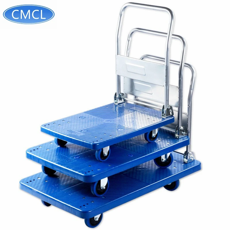 CMCL blue platform trolley 300kg industrial trolley hand carts trolleys