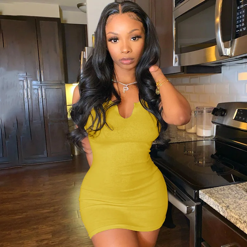 
Fashion Sexy Casual Girls Custom Logo Deep V Ladies Dresses Women Plus Size Sleeveless Summer T Shirt Dress Women Clothing 