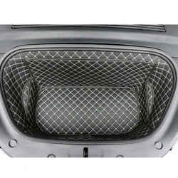 Car Trunk Mat for Tesla Model Y 2020+ 3D 5D All Round Car Trunk Mat PU Leather Trunk Mats