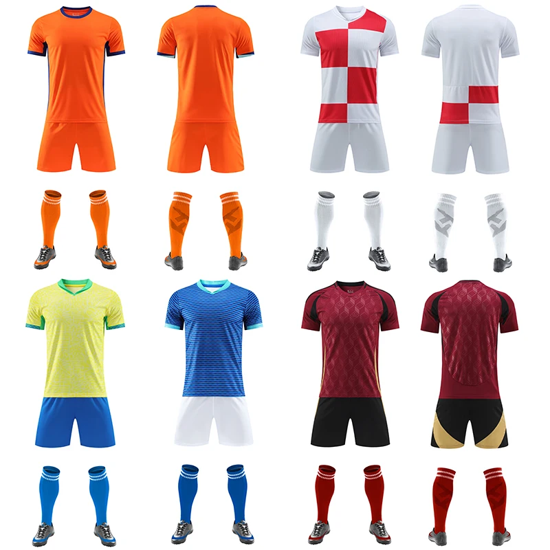 LOGO Custom Soccer Uniform Set Team Football Jersey Kit Tracksuit Sportswear Tracksuits For Men Training Suit Child Clothes