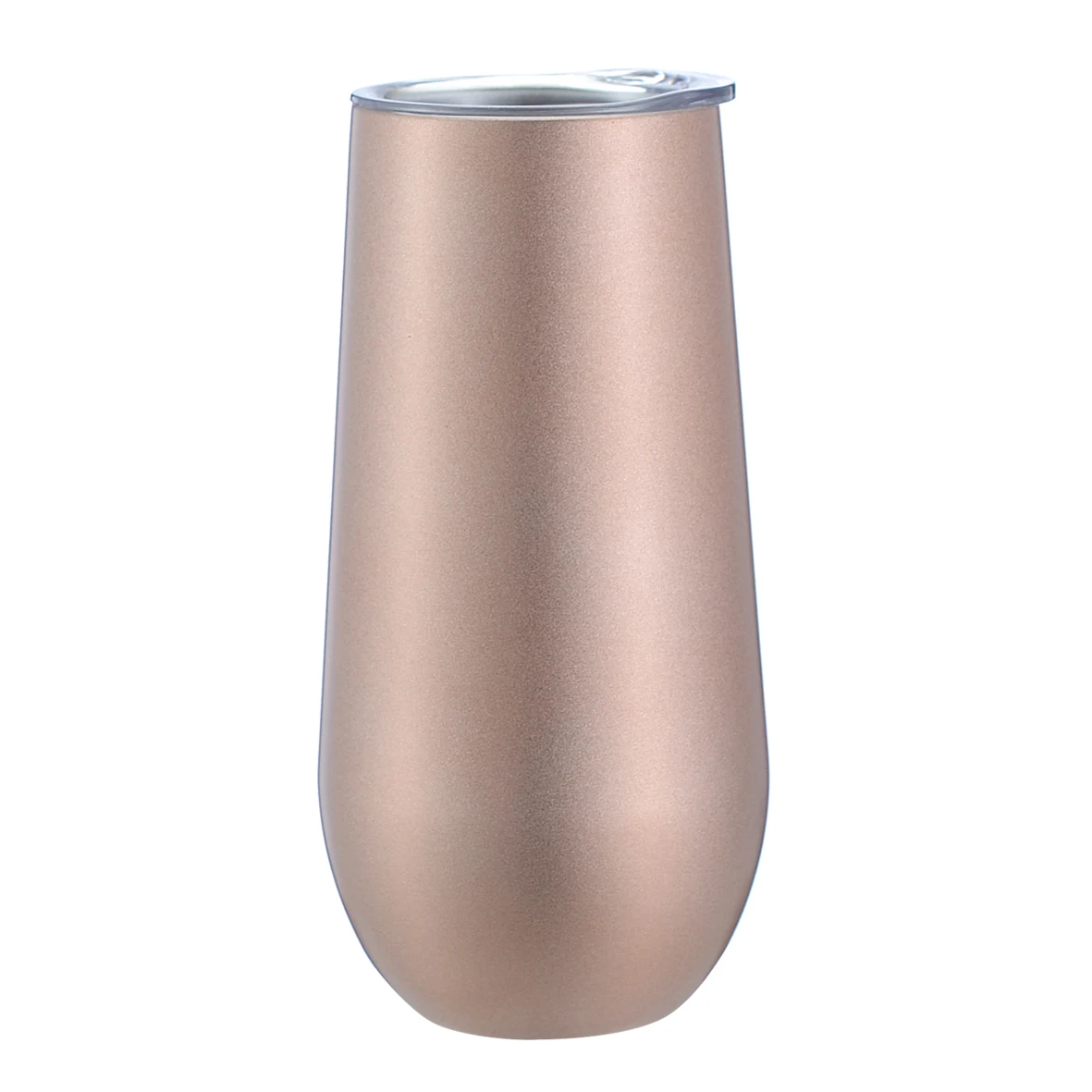 Custom Double Wall champagne flute 6oz Rose Gold swig glasses Stemless Wine Tumblers Stainless stainless steel champagne tumbler